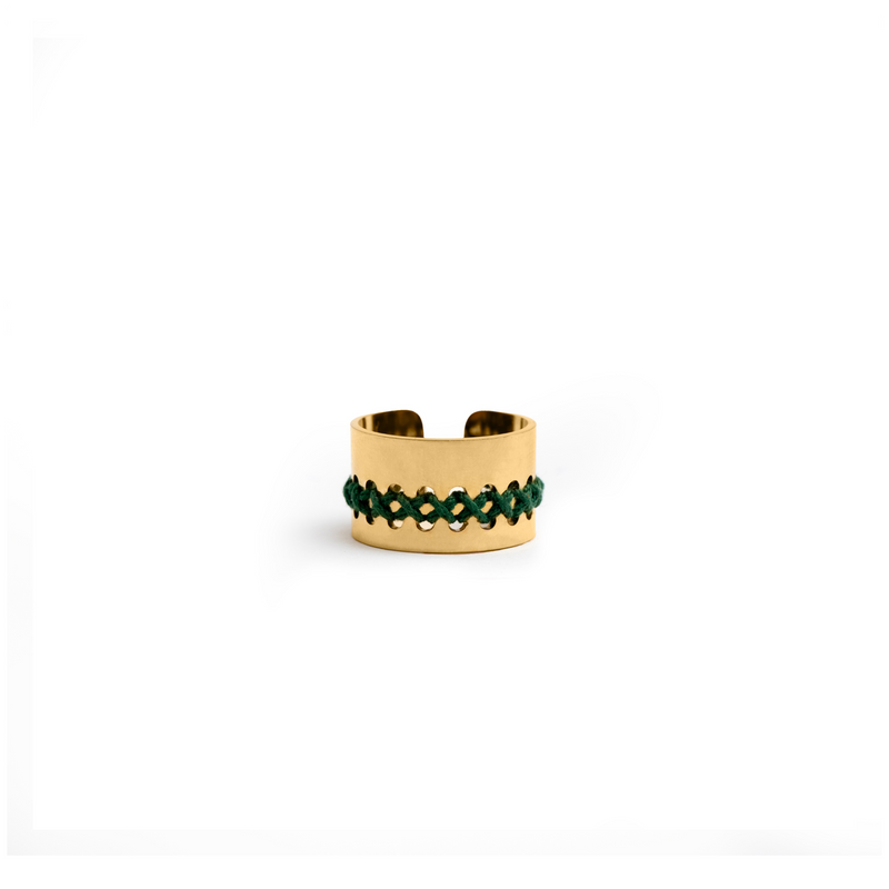 18K GOLD BAND RING - Crosses