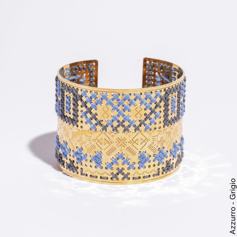 BRACCIALE ALTO IN ORO 18K - Bicolore Quadrato