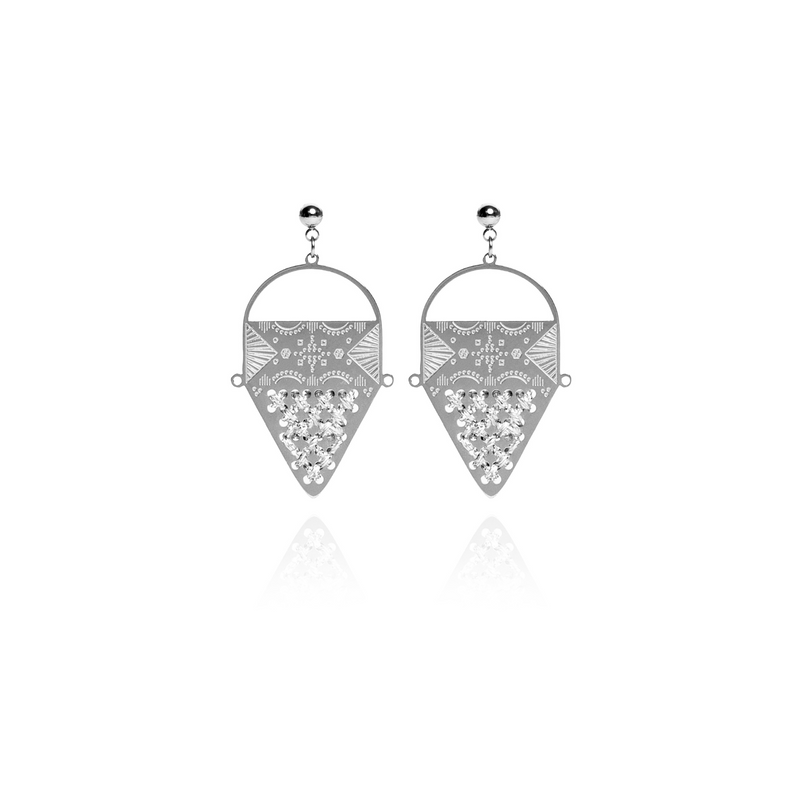 ORECCHINI PENDENTI TRIANGOLARI IN ARGENTO 925