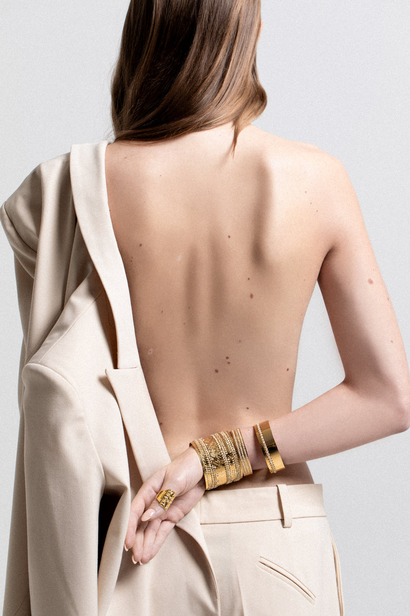 HIGH BRACELET IN 18K GOLD - Single Color Lurex