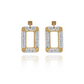 18K GOLD SQUARE DANGLING EARRINGS
