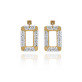 18K GOLD SQUARE DANGLING EARRINGS