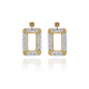 18K GOLD SQUARE DANGLING EARRINGS