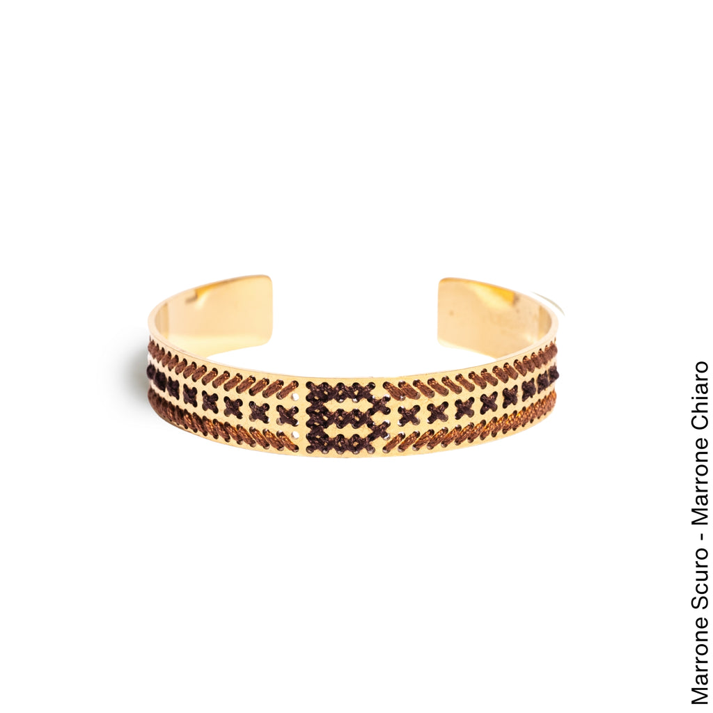 BRACCIALE BASSO ORO - Iniziale BIcolore