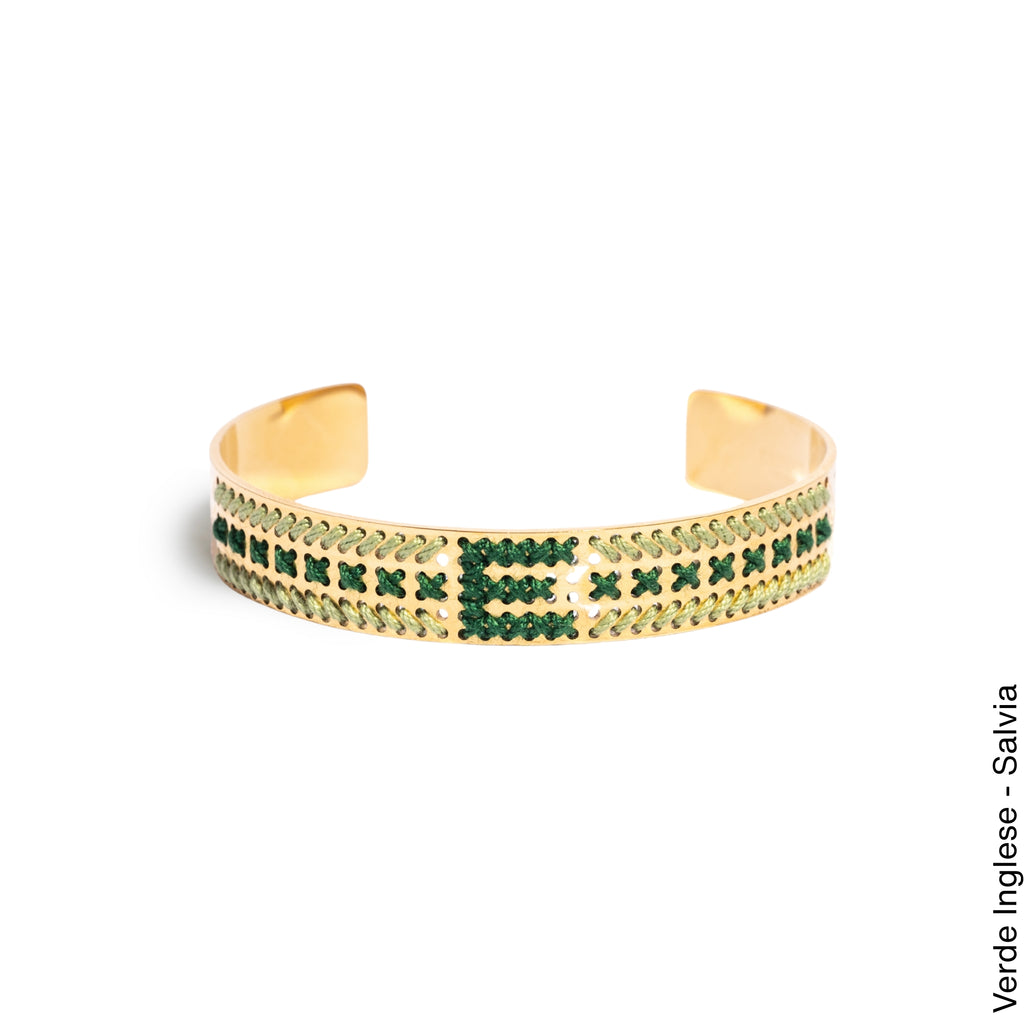 BRACCIALE BASSO ORO - Iniziale BIcolore