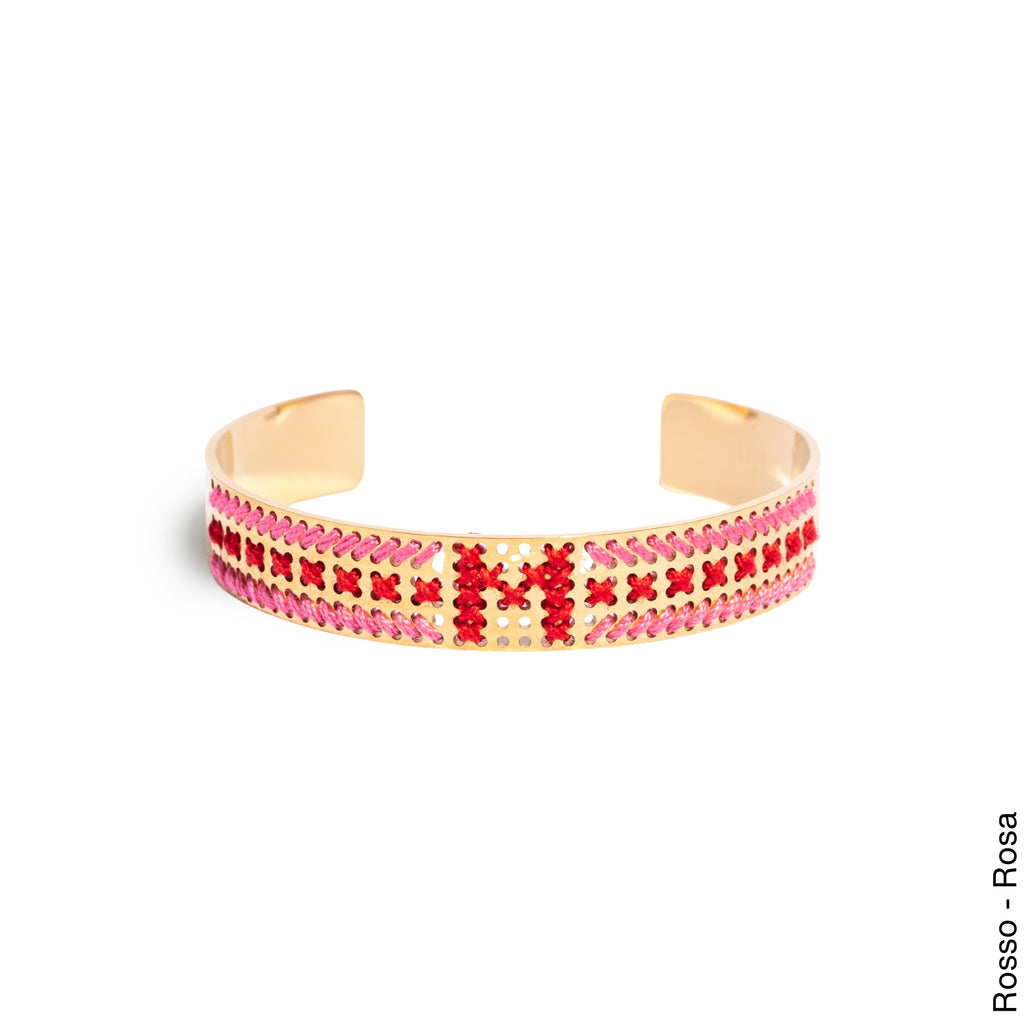 BRACCIALE BASSO ORO - Iniziale BIcolore