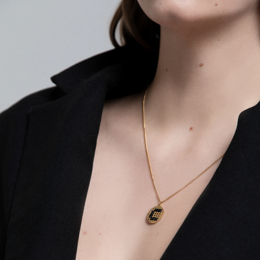 COLLANA CIONDOLO IN ORO 18K - Lettera Lurex