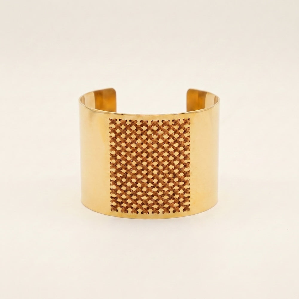 HIGH BRACELET IN 18K GOLD - Two-tone Square