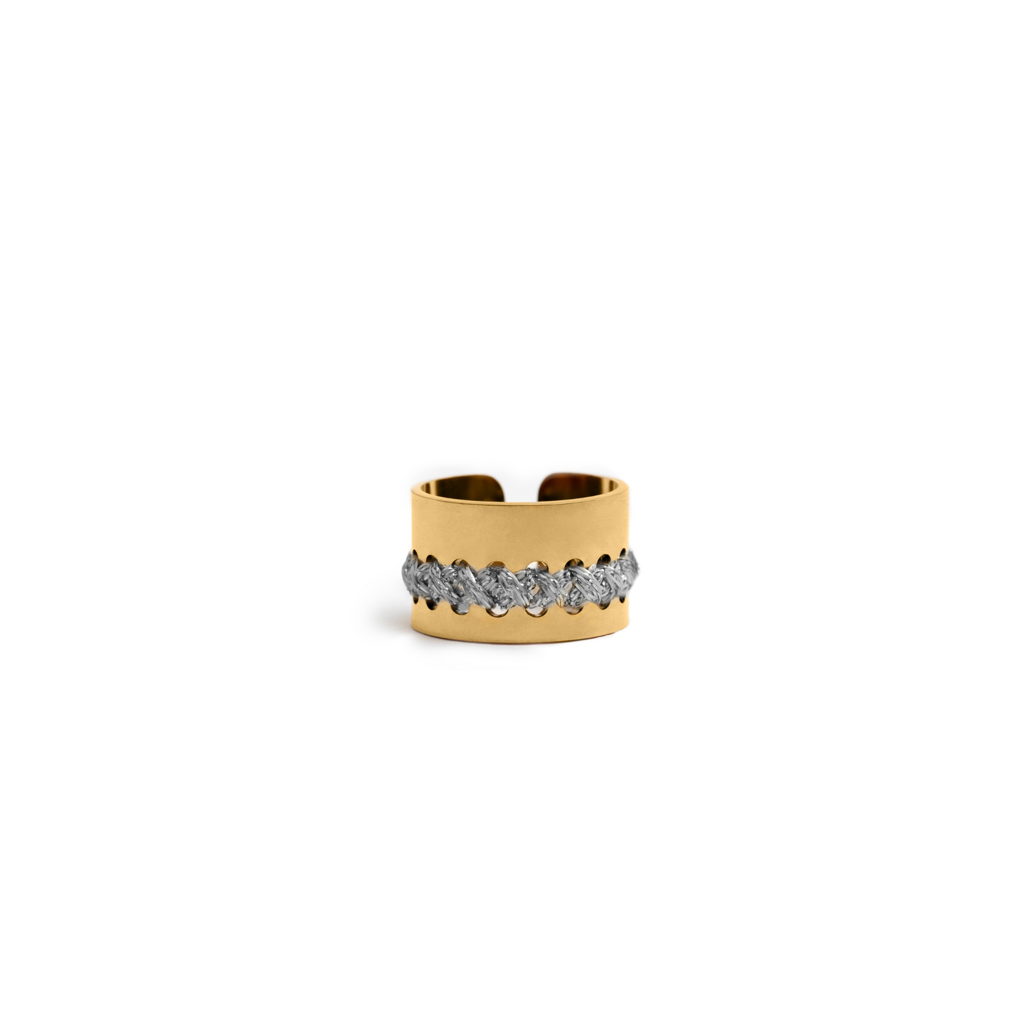 18K GOLD BAND RING - Lurex Crosses