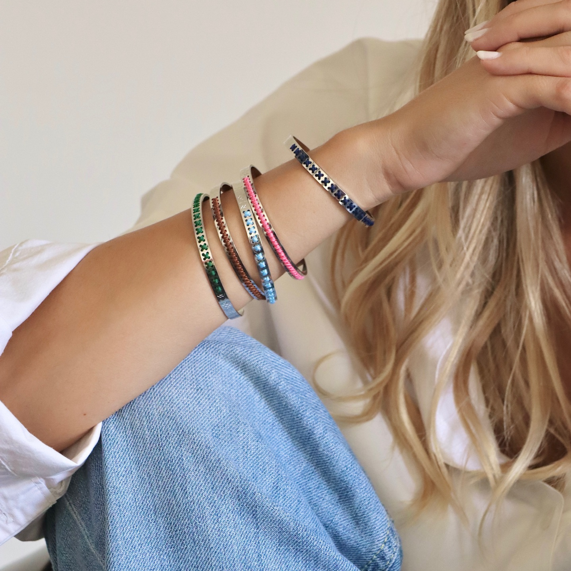 LOW BRACELET IN 18K GOLD - Diagonals