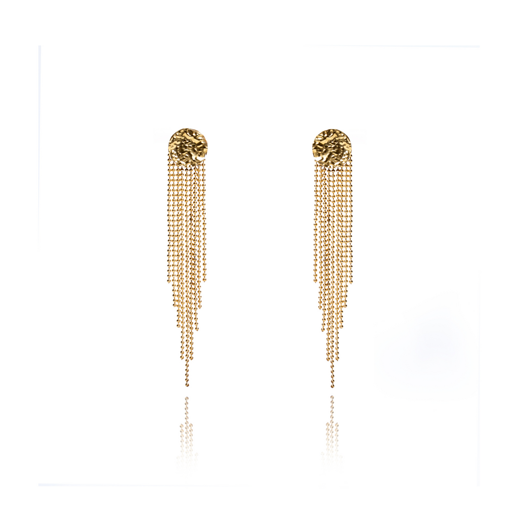 18K GOLD CASCADE DANGLE EARRINGS