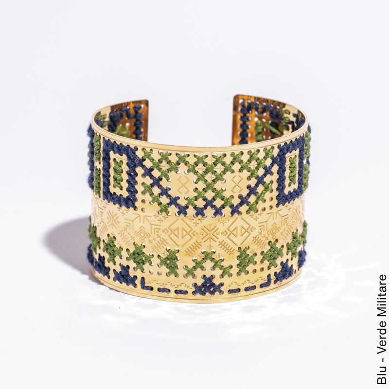 BRACCIALE ALTO IN ORO 18K - Bicolore Quadrato