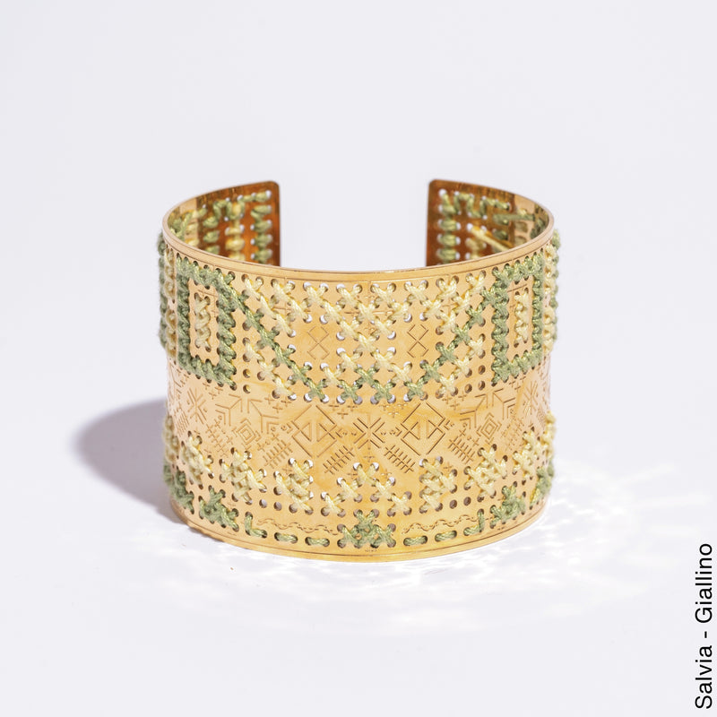 BRACCIALE ALTO IN ORO 18K - Bicolore Quadrato