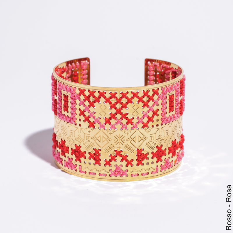 BRACCIALE ALTO IN ORO 18K - Bicolore Quadrato
