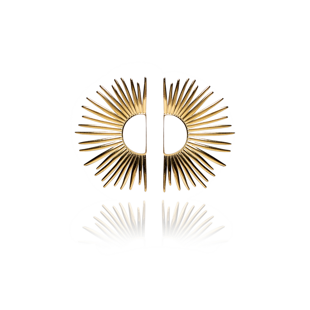 18K GOLD SUN LOBE EARRINGS