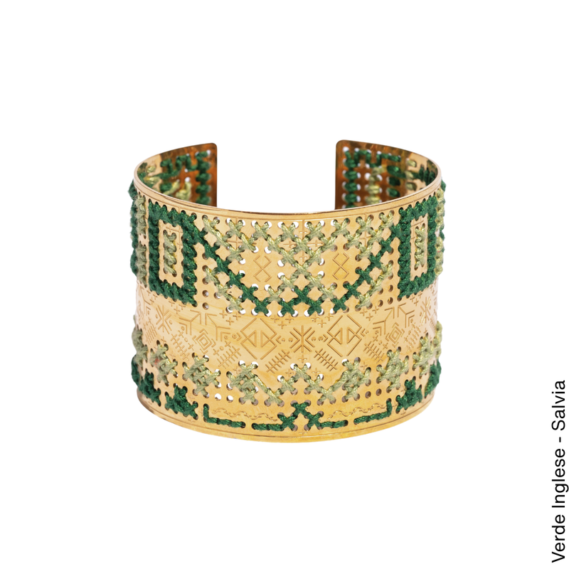BRACCIALE ALTO INCISO ORO - Bicolore Quadrato