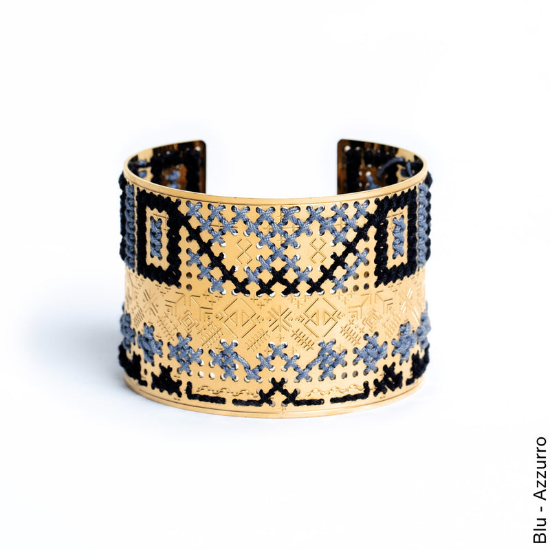 BRACCIALE ALTO IN ORO 18K - Bicolore Quadrato