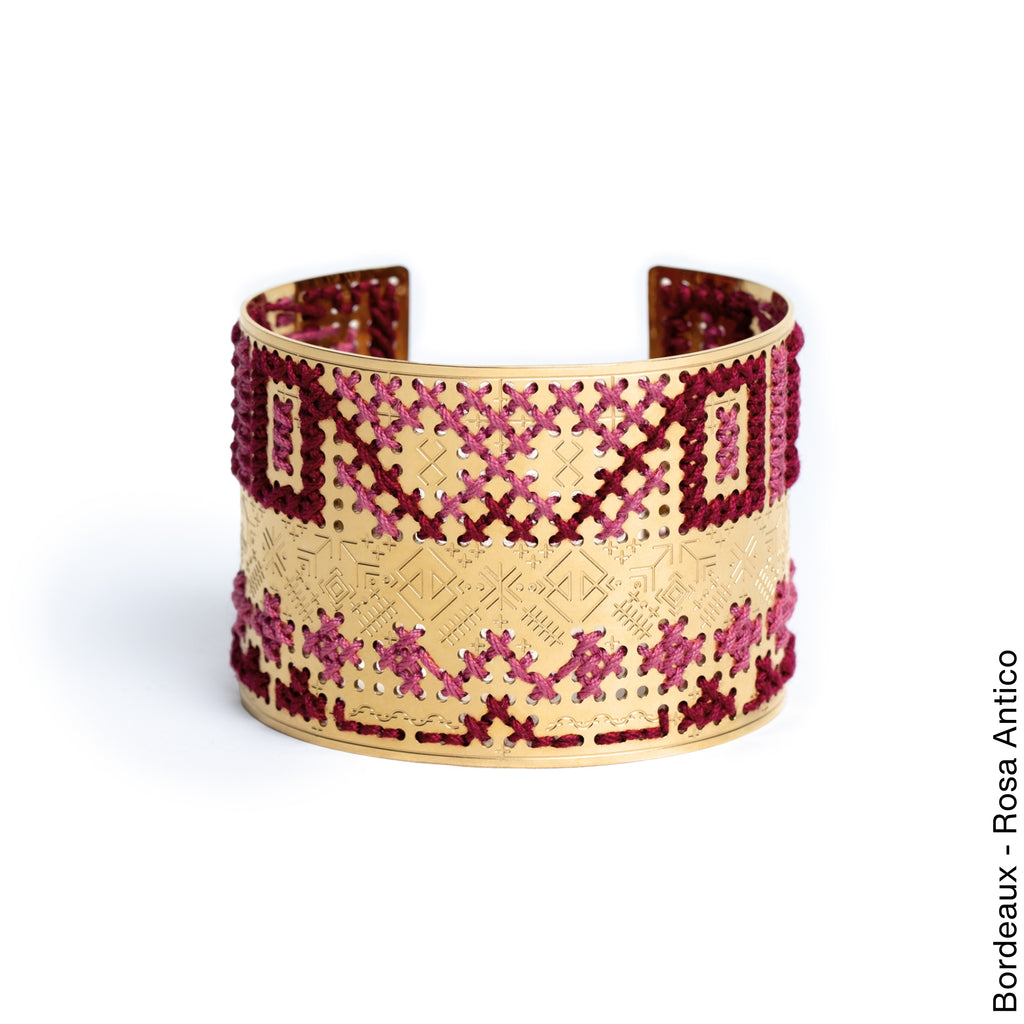BRACCIALE ALTO INCISO ORO - Bicolore Quadrato