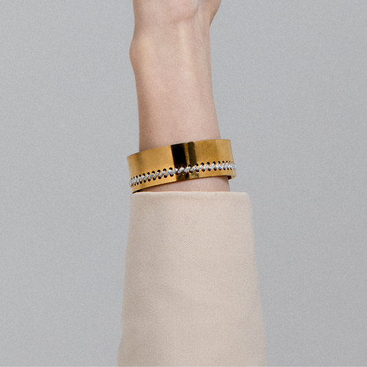 BRACCIALE MEDIO IN ORO 18K - Diagonali Lurex