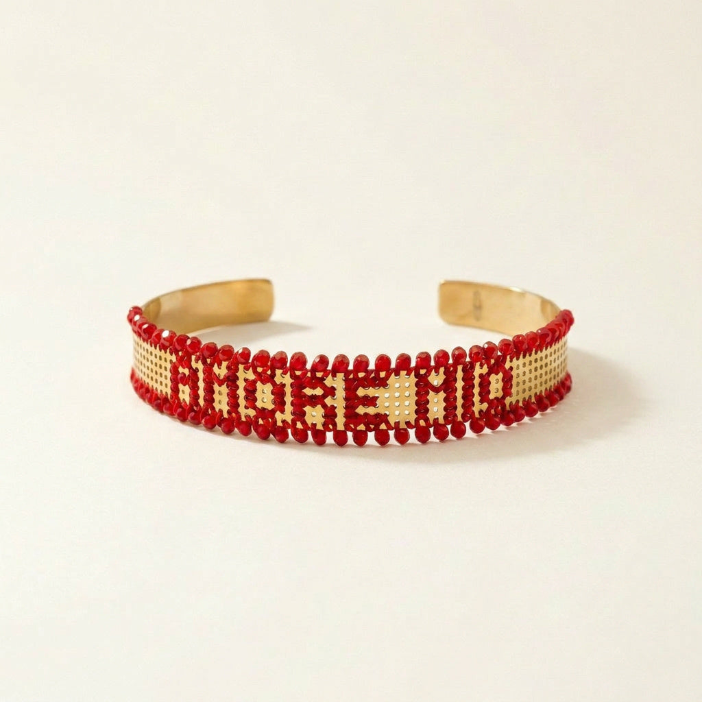 CHOKER RIGIDO CON PERLINE ORO - Personalizzabile