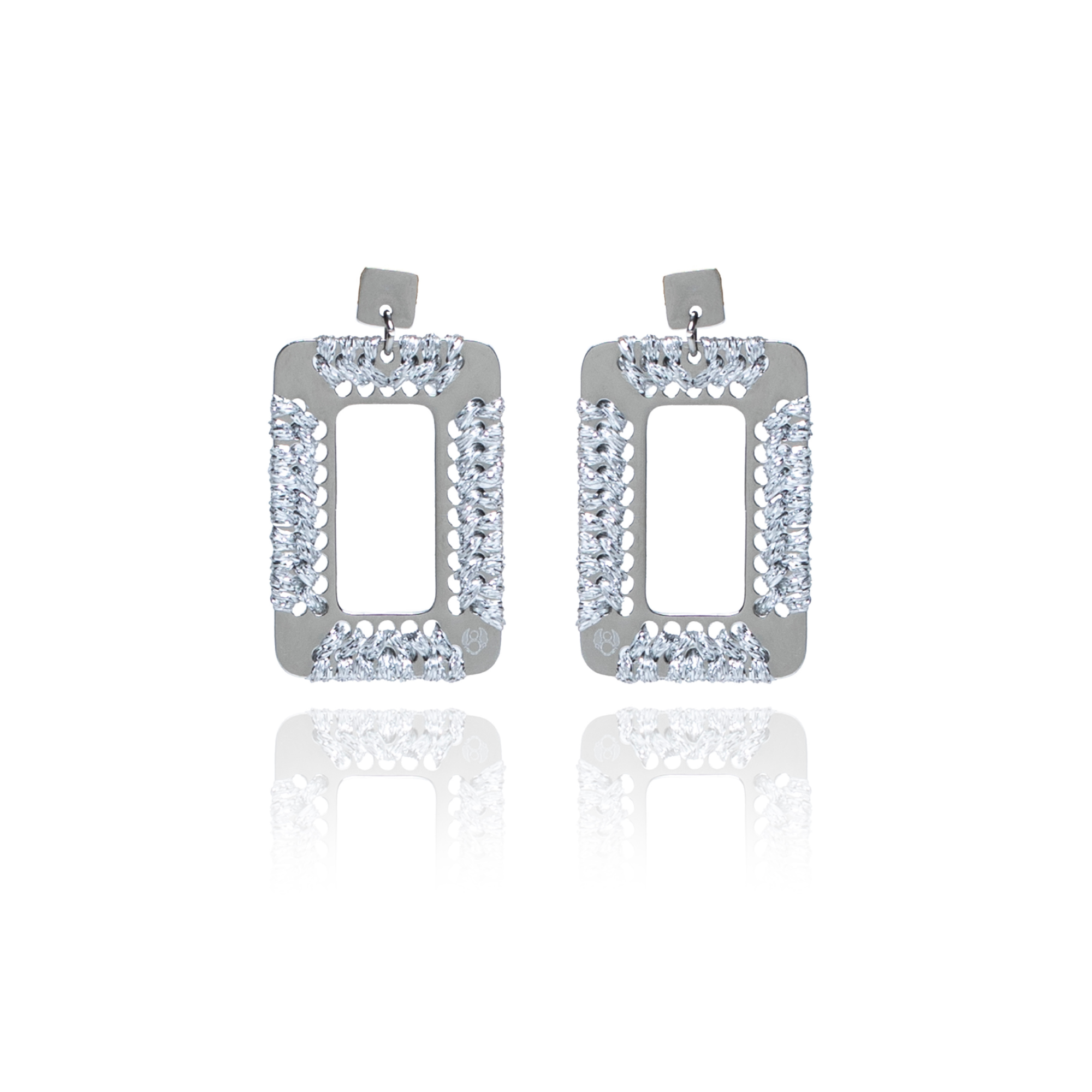 ORECCHINI PENDENTI QUADRATI IN ARGENTO 925 - Lurex