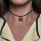 CHOKER CAMOSCIO CIONDOLO PICCOLO IN ORO 18K - Lettera