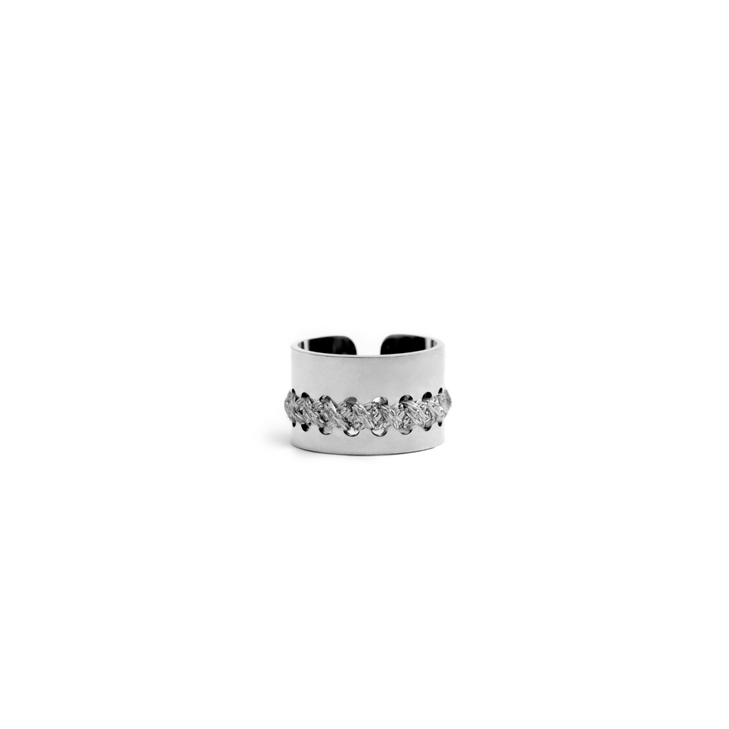 18K GOLD BAND RING - Crosses