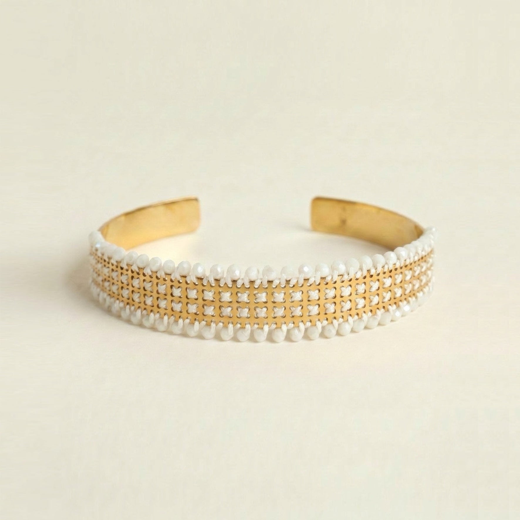 CHOKER RIGIDO CON PERLINE ORO - Croci