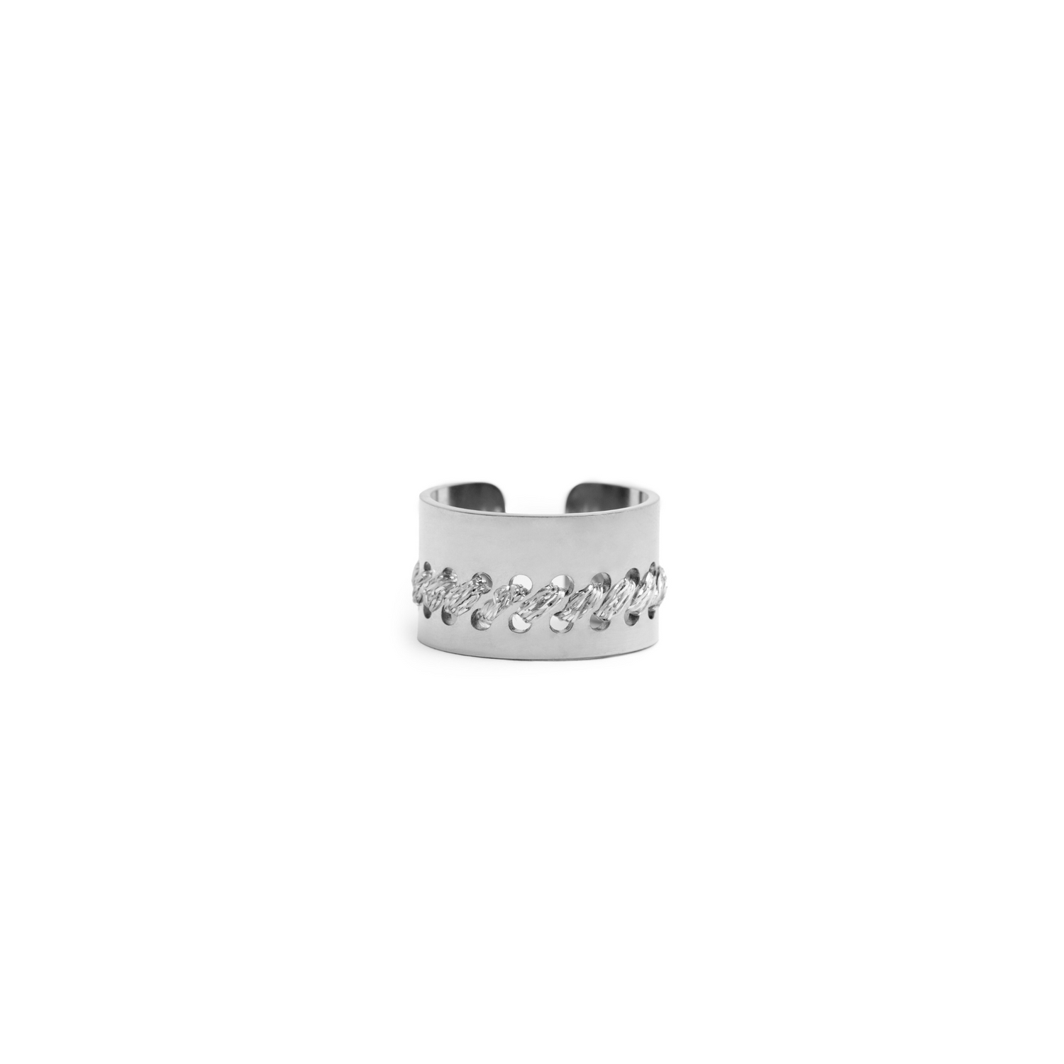 ANELLO A FASCIA IN ARGENTO 925 - Diagonali Lurex