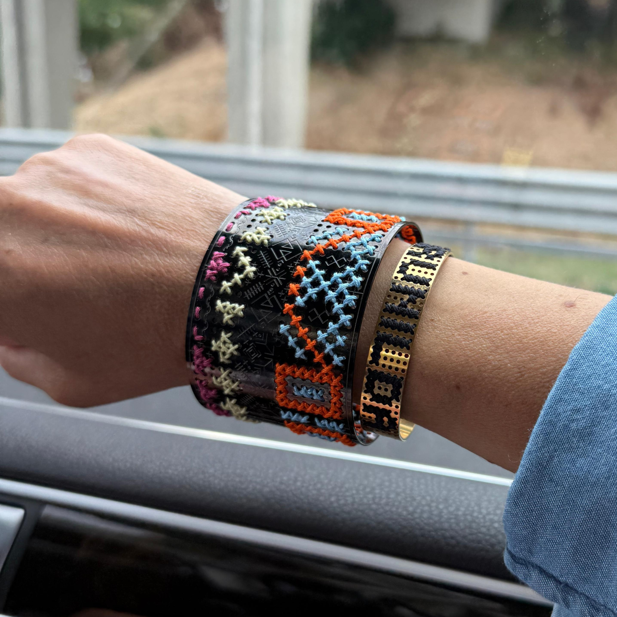 HIGH BRACELET IN 18K GOLD - Two-tone Square