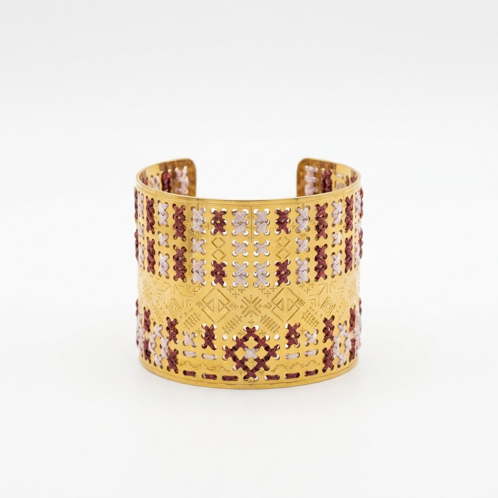 BRACCIALE ALTO INCISO ORO - Bicolore Punto Croce