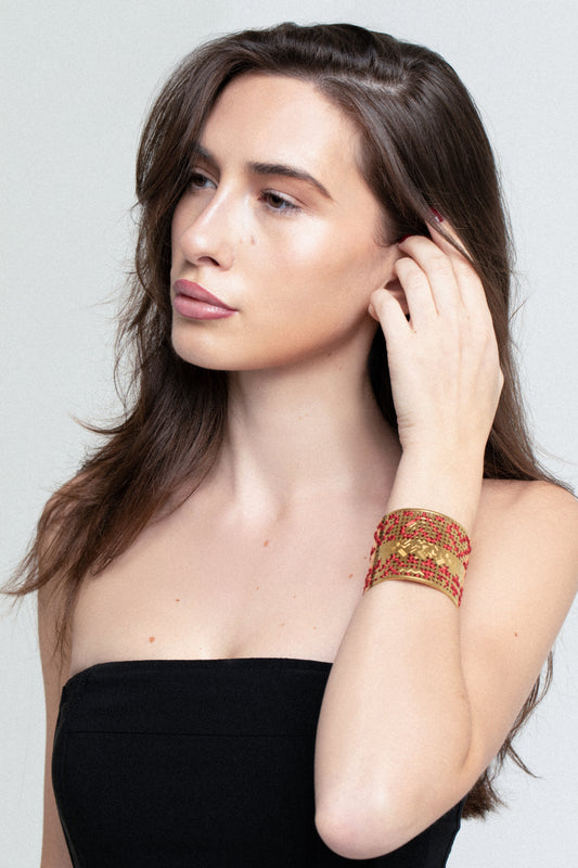 HIGH BRACELET IN 18K GOLD - Single Color Lurex