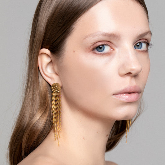 18K GOLD CASCADE DANGLE EARRINGS