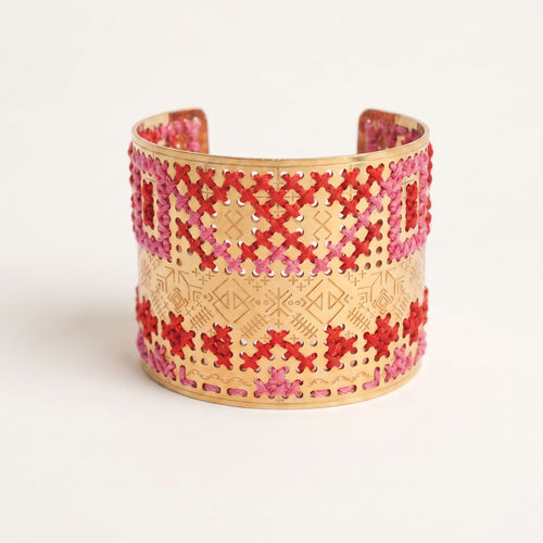 BRACCIALE ALTO INCISO ORO - Bicolore Quadrato