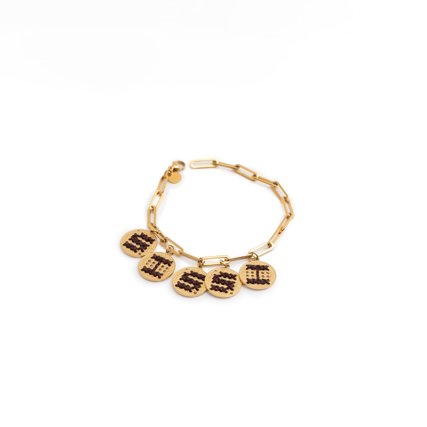 18K GOLD CHARMS BRACELET - Letters