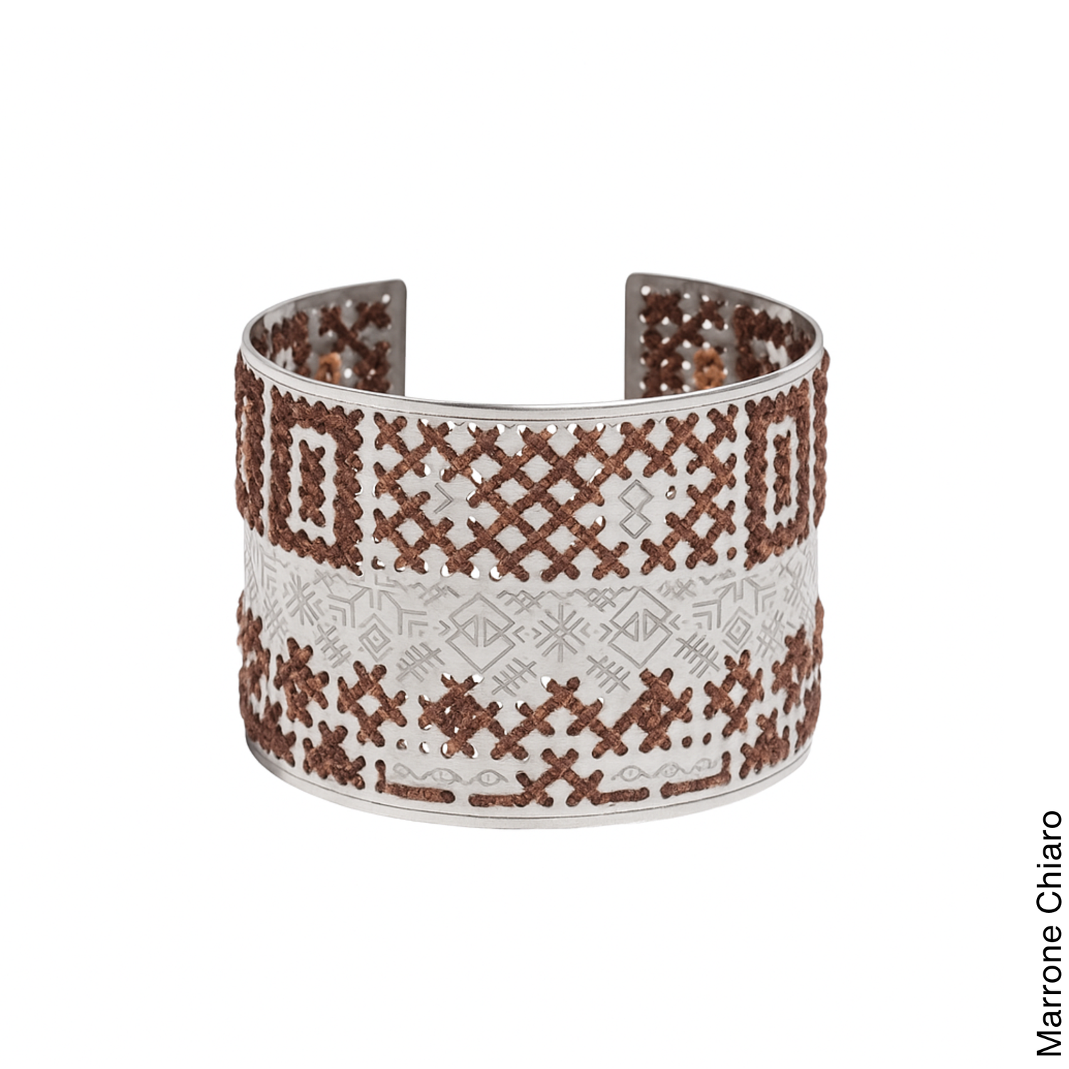 BRACCIALE ALTO INCISO ARGENTO - Quadrato