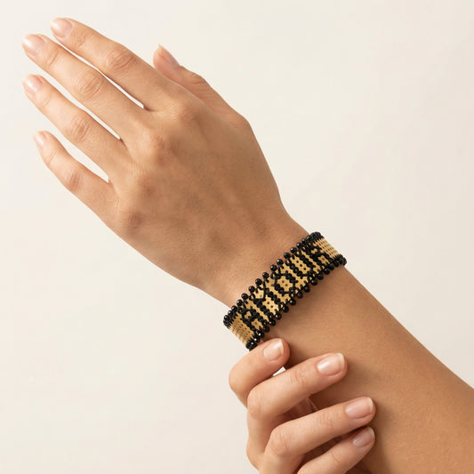 BRACCIALE BASSO CON PERLINE ORO - Personalizzabile