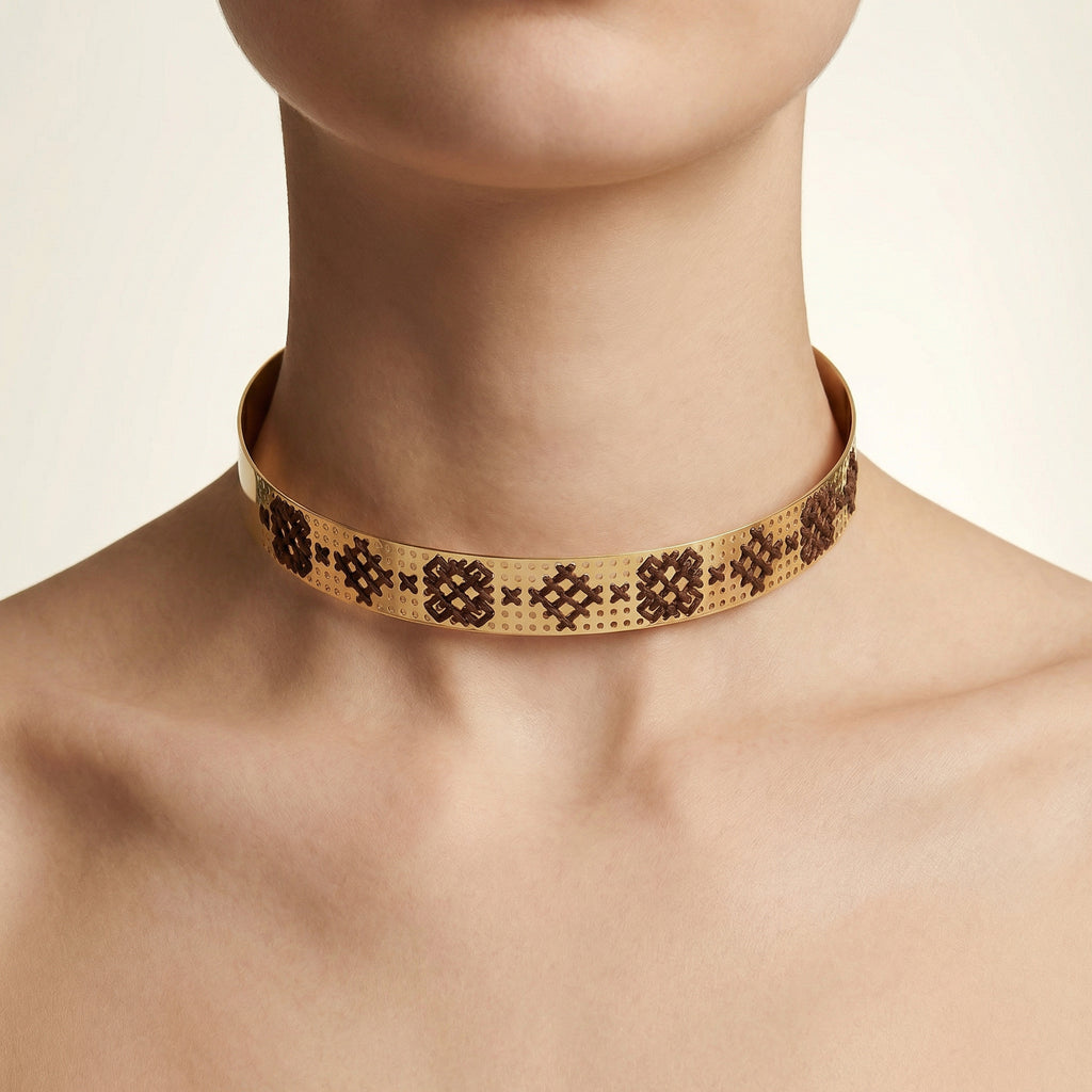 CHOKER RIGIDO ORO - Floreale