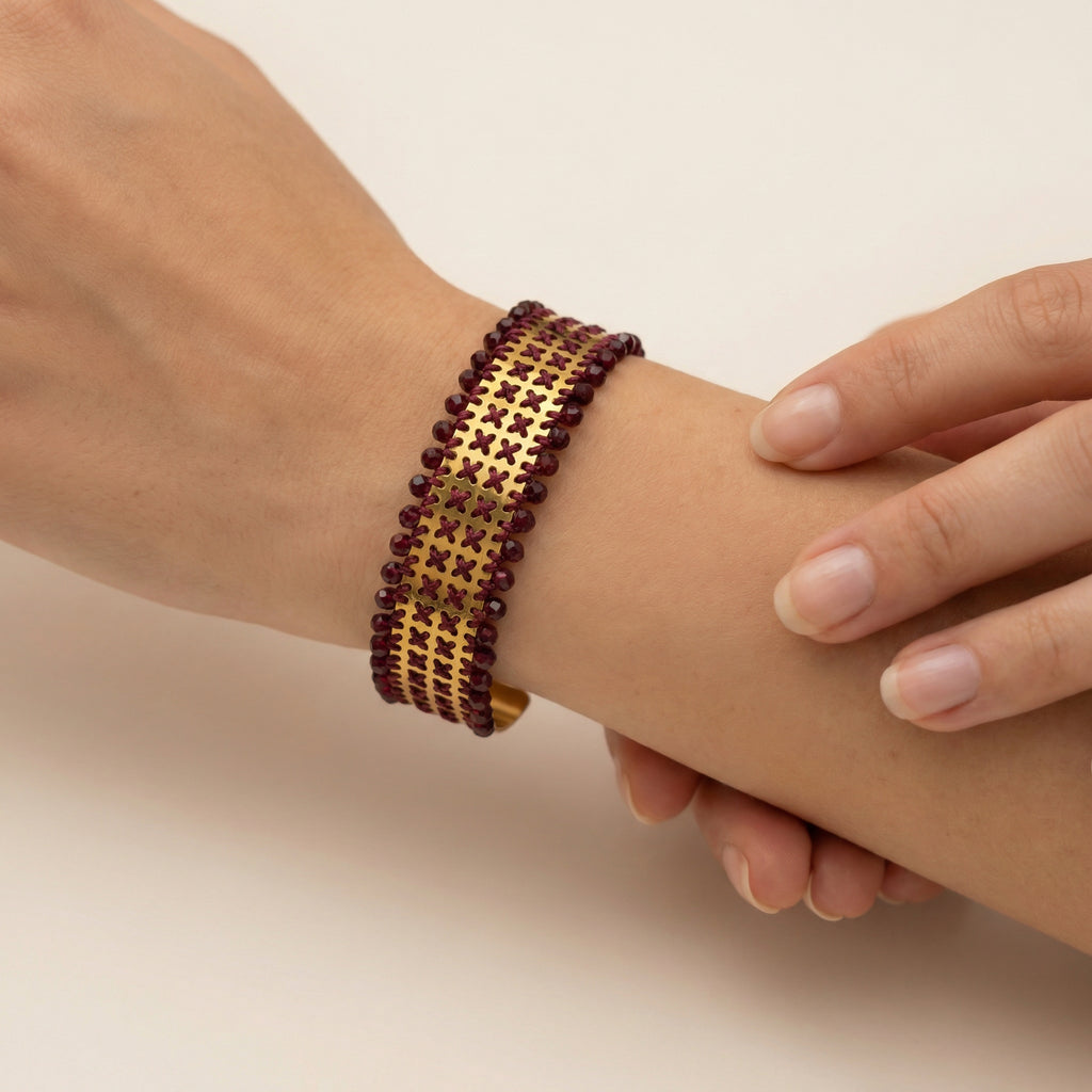 BRACCIALE BASSO CON PERLINE ORO - Croci