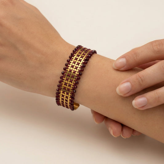 BRACCIALE BASSO CON PERLINE ORO - Croci