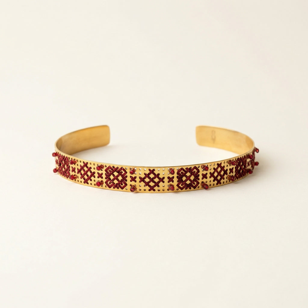 CHOKER RIGIDO CON PERLINE ORO - Floreale
