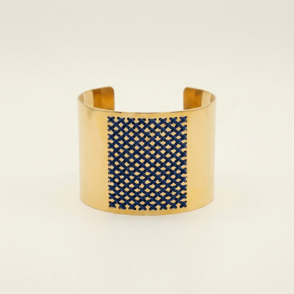HIGH BRACELET IN 18K GOLD - Two-tone Square