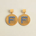 18K GOLD ROUND DANGLE EARRINGS